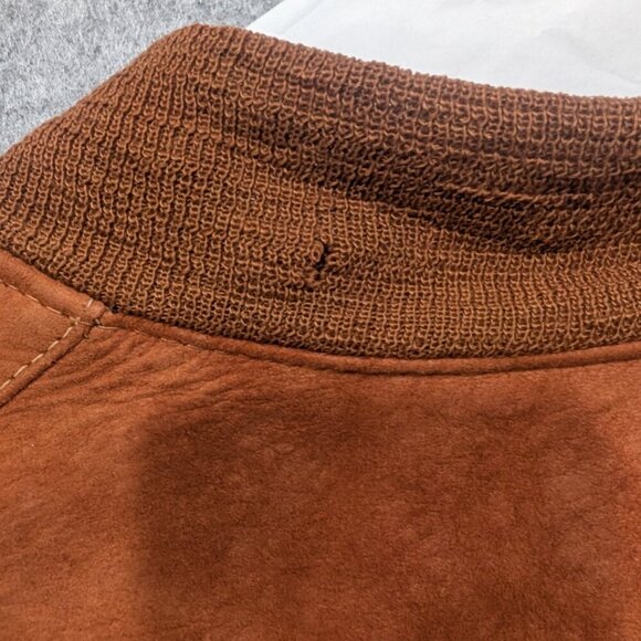 Vintage Dupont Cognac Suede Bomber Jacket - Picture 6 of 11
